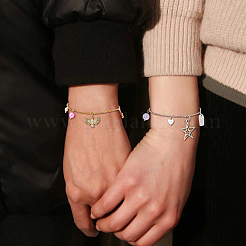 24шт 3 цвета 304 нержавеющая сталь тросовые цепи браслеты для женщин&nbsp;BJEW-HS00008