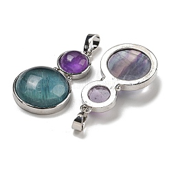 Подвески из натурального флюорита и натурального аметиста&nbsp;G-G147-06P-01