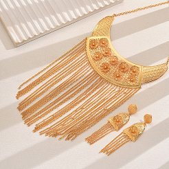 Элегантные железные серьги-кисточки с цветами и ожерелья для женской вечеринки&nbsp;YX1914