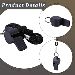 4 pz 4 colori 304 acciaio inossidabile fischietto ciondolo collane cordino nero&nbsp;NJEW-GF0001-25