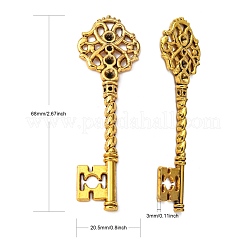 Supports clés pendentif en strass de style tibétain&nbsp;TIBEB-A101291-AG-FF