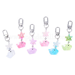 6 pezzo di decorazioni pendenti luminose in resina e acrilico&nbsp;HJEW-TAC0183