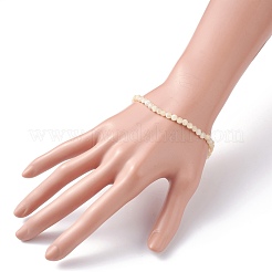 Bracelet extensible en perles de pépite à facettes en jade topaze naturelle&nbsp;BJEW-JB07217-03