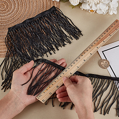 1 ярд полиэстеровой кружевной ленты с кисточками&nbsp;SRIB-FG0001-29A