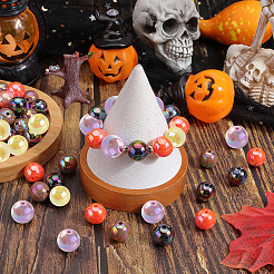 Thème Halloween 100pcs 5 couleurs perles acryliques opaques&nbsp;MACR-SP0001-01B-05
