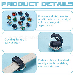 12 шт. 6-х цветное акриловое сердце с пластиковыми аксессуарами для украшения&nbsp;DIY-FG0006-56