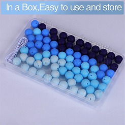 80 pièce de perles focales rondes en silicone de 4 styles&nbsp;SIL-SZ0001-22B