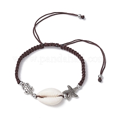 Bracelets de perles tressées en cauris naturels pour femmes&nbsp;BJEW-JB11765-03