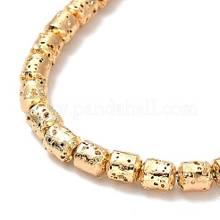Fili di perle di roccia lavica naturale elettrodeposta&nbsp;G-G984-04KCG