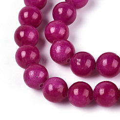 Нити круглых бусин из натурального окрашенного нефрита машан&nbsp;G-T139-8mm-67D