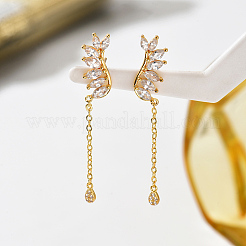 Boucles d'oreilles pendantes en laiton pavé de zirconiums cubiques pour femmes&nbsp;TX2318
