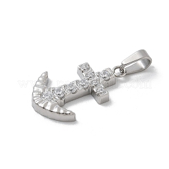 Colgantes de circonita cúbica micropavé de acero inoxidable 304&nbsp;STAS-Z107-07P