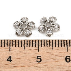 Capuchons de perles en zircone cubique transparent micro pave en laiton&nbsp;CU-CBA6A75-28P