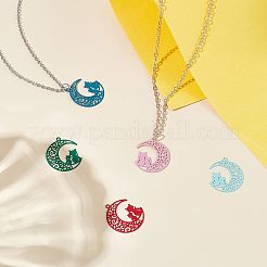 70 шт. 5-х цветные подвески в виде котят из нержавеющей стали 430&nbsp;STAS-UN0027-01