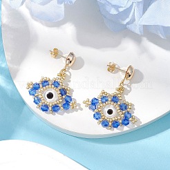 Boucles d'oreilles à tige en perles de rocaille en verre&nbsp;EJEW-MZ00270-03