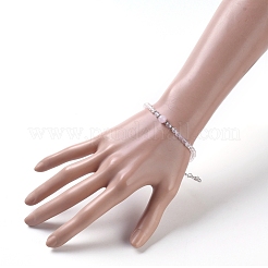 Rosa naturale bracciali di perline di quarzo&nbsp;BJEW-JB05055-03
