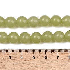 Naturels teints en blanc perles de jade brins&nbsp;GG-CBAEB22-B01-12mm-05