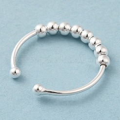 925 offener Manschettenring aus Sterlingsilber&nbsp;RJEW-P091-01B-S