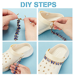 1 комплект эмалевой бабочки из сплава с цепочкой для украшения обуви в виде звеньев от сглаза&nbsp;FIND-NB0004-12