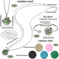 1 открытый браслет-манжета из нержавеющей стали и 1 подвесных ожерелья из нержавеющей стали&nbsp;AJEW-SC0004-06E