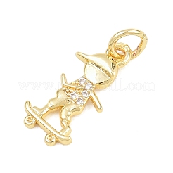 Pendentifs en laiton zircon cubique transparent&nbsp;KK-D258-40G-04