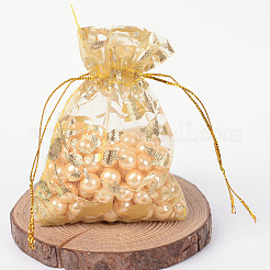 20 шт. мешочки из органзы с золотым тиснением и принтом в виде розы&nbsp;OP-FP0001-01