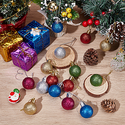 36 шт. 6-цветные пластиковые подвесные шары&nbsp;HJEW-UN0001-29