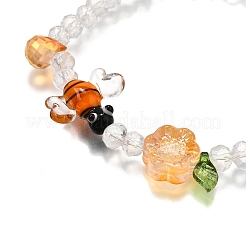 3шт 3 цвета гальванизированные стеклянные бусины эластичные браслеты&nbsp;BJEW-TA00646