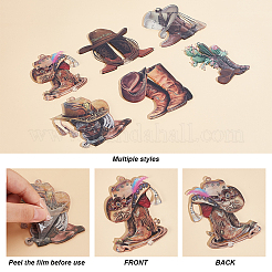 6 комплект 6 стилей акриловые ковбойские сапоги подвесные украшения для автомобиля&nbsp;HJEW-GA0001-51