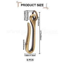 6 шт. застежки-крючки из сплава в тибетском стиле&nbsp;FIND-CP0003-29AB