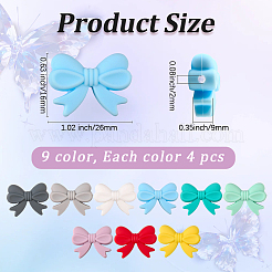 36 шт. 9-х цветные бусины-бантики из пищевого силикона&nbsp;SIL-PA0001-03