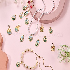 5 pièces pendentifs en laiton émaillé&nbsp;KK-SZ0002-58B