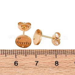 Componenti per orecchini a bottone in acciaio inossidabile 304&nbsp;STAS-H436-21G-01