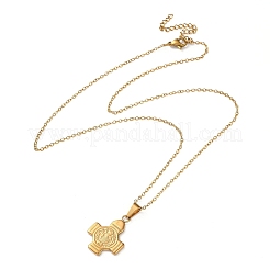 Женские подвески-кресты Святого Бенедикта из нержавеющей стали 304&nbsp;NJEW-G187-03G