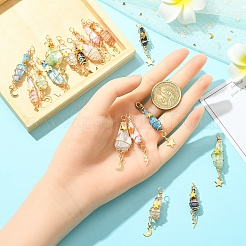 3 шт. 3 стиля гальванизированные натуральные кварцевые кристаллы большие подвески&nbsp;PALLOY-YW00079-01