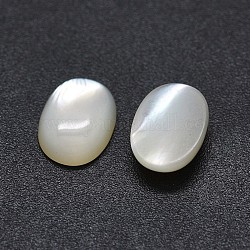 Cabochon shell, ovale, bianco, 8x6x2~4mm