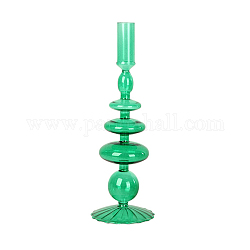 Kerzenhalter aus Glas im Vintage-Stil, Teelichthalter, für die Hochzeit Dekoration, Meergrün, 85x270 mm