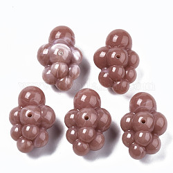 Acryl-Perlen, Nachahmung Edelstein-Stil, rosigbraun, 33x23x17 mm, Bohrung: 2 mm, ca. 80 Stk. / 500 g