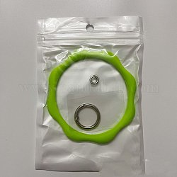Handy-Umhängeband mit Silikonschlaufe, Handschlaufe mit Schlüsselanhängerhalter aus Kunststoff und vergoldeter Legierung, Rasen grün, 9 cm