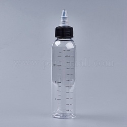 Bottiglia vuota di plastica trasparente per animali domestici, per il sottoimballaggio shamboo, cura della pelle, pittura a olio, colla, chiaro, 16.5cm, capacità: 120 ml (4.06 fl. oz)