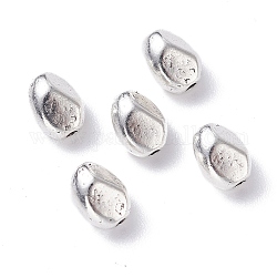 Séparateurs perles en alliage de style tibétain, sans plomb et sans cadmium, ovale, argent antique, 7.5x5.5x6.5mm, Trou: 1mm, environ 166 pcs/100 g