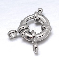 Ottone fermagli anello elastico, platino, 17x6mm, barre tubolari: 10.5x6x1.5 mm, Foro: 3 mm