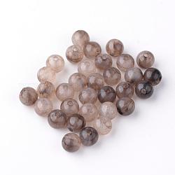 Perles acryliques craquelées, Couleur de deux tons, ronde, chameau, 8mm, trou: 1.5~2 mm, environ 1840 pcs / 500 g
