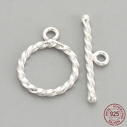 Sterling Silber Knebelverschlüsse, mit 925 Stempel, Ring, Silber, 16x12x1.5 mm, Bohrung: 1.5 mm