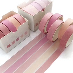 5 ロール 5 スタイル紙装飾マスキングテープ  DIYスクラップブッキング用  ピンク  10x1mm  約3m /ロール  1ロール/スタイル