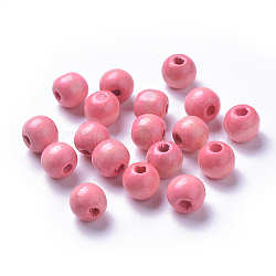 Perle di legno naturale tinte, tondo,  piombo libero, roso, 12x11mm, Foro: 4 mm