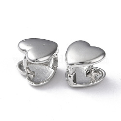 Латунные серьги-кольца в форме сердца для женщин, без свинца и без кадмия, платина, 12x12.5x11 мм, штифты : 1.2 мм