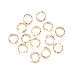 304 anelli di salto in acciaio inox, anelli di salto aperti, vero placcato oro 24k, 20 gauge, 7x0.8mm
