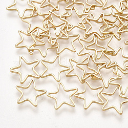 Brass Linking Rings, Star, Real 18K Gold Plated, 10~10.5x10~11x1mm