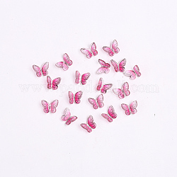 Cabochon in resina 3d, borchie per nail art, nail art accessori decorativi, farfalla, rosa caldo, 7.5x7~8x2~3mm